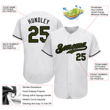 Laden Sie das Bild in den Galerie-Viewer, Custom White Olive-Black Authentic Memorial Day Baseball Jersey