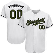 Laden Sie das Bild in den Galerie-Viewer, Custom White Olive-Black Authentic Memorial Day Baseball Jersey