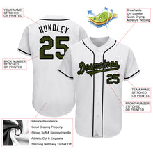 Laden Sie das Bild in den Galerie-Viewer, Custom White Olive-Black Authentic Memorial Day Baseball Jersey