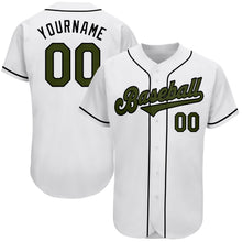 Laden Sie das Bild in den Galerie-Viewer, Custom White Olive-Black Authentic Memorial Day Baseball Jersey