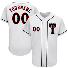 Laden Sie das Bild in den Galerie-Viewer, Custom White Black-Red Authentic Baseball Jersey