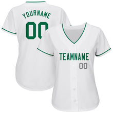 Laden Sie das Bild in den Galerie-Viewer, Custom White Kelly Green-Gray Authentic Baseball Jersey