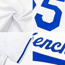 Laden Sie das Bild in den Galerie-Viewer, Custom White Royal-Red Authentic Throwback Rib-Knit Baseball Jersey Shirt
