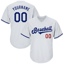 Laden Sie das Bild in den Galerie-Viewer, Custom White Royal-Red Authentic Throwback Rib-Knit Baseball Jersey Shirt
