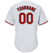 Загрузить изображение в средство просмотра галереи, Custom White Red-Black Authentic Throwback Rib-Knit Baseball Jersey Shirt
