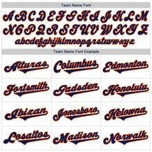 Laden Sie das Bild in den Galerie-Viewer, Custom White Navy-Orange Authentic Throwback Rib-Knit Baseball Jersey Shirt