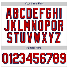 Загрузить изображение в средство просмотра галереи, Custom White Red-Navy Authentic Throwback Rib-Knit Baseball Jersey Shirt