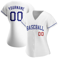 Laden Sie das Bild in den Galerie-Viewer, Custom White Royal-Red Authentic Baseball Jersey