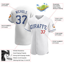 Laden Sie das Bild in den Galerie-Viewer, Custom White Royal-Red Authentic Baseball Jersey