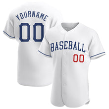 Laden Sie das Bild in den Galerie-Viewer, Custom White Royal-Red Authentic Baseball Jersey