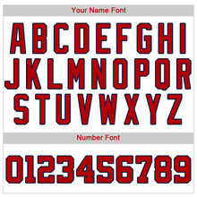 Laden Sie das Bild in den Galerie-Viewer, Custom White Red-Navy Authentic Baseball Jersey