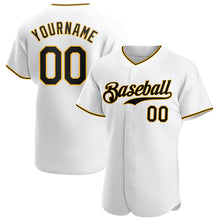 Загрузить изображение в средство просмотра галереи, Custom White Black-Gold Authentic Baseball Jersey