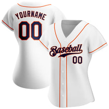 Laden Sie das Bild in den Galerie-Viewer, Custom White Navy-Orange Authentic Baseball Jersey