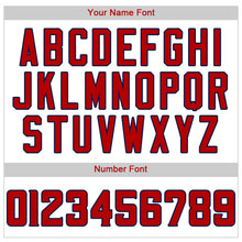 Laden Sie das Bild in den Galerie-Viewer, Custom White Red-Navy Authentic Baseball Jersey