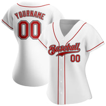 Загрузить изображение в средство просмотра галереи, Custom White Red-Black Authentic Baseball Jersey