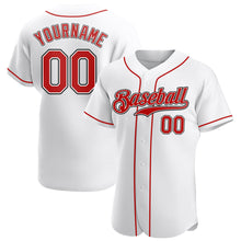 Загрузить изображение в средство просмотра галереи, Custom White Red-Black Authentic Baseball Jersey