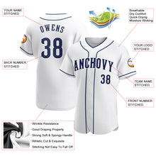 Laden Sie das Bild in den Galerie-Viewer, Custom White Navy-White Authentic Baseball Jersey