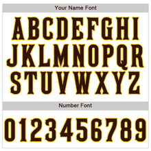 Charger l'image dans la galerie, Custom White Brown Pinstripe Brown-Gold Authentic Baseball Jersey