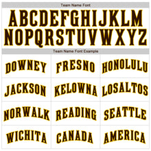 Charger l'image dans la galerie, Custom White Brown Pinstripe Brown-Gold Authentic Baseball Jersey