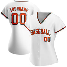 Laden Sie das Bild in den Galerie-Viewer, Custom White Orange-Black Authentic Baseball Jersey