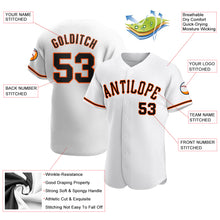 Load image into Gallery viewer, Custom White Black-Orange Authentic Baseball Jersey