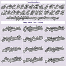 Charger l'image dans la galerie, Custom White Purple Pinstripe Black-Gray Authentic Baseball Jersey