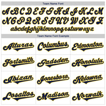 Charger l'image dans la galerie, Custom White Navy Pinstripe Navy-Gold Authentic Baseball Jersey