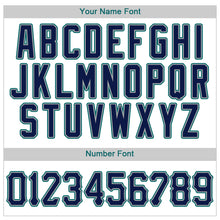 Laden Sie das Bild in den Galerie-Viewer, Custom White Navy-Teal Authentic Baseball Jersey