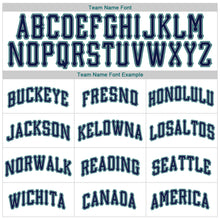 Laden Sie das Bild in den Galerie-Viewer, Custom White Navy-Teal Authentic Baseball Jersey
