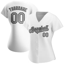 Laden Sie das Bild in den Galerie-Viewer, Custom White Gray-Black Authentic Baseball Jersey