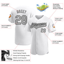 Laden Sie das Bild in den Galerie-Viewer, Custom White Gray-Black Authentic Baseball Jersey