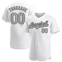 Laden Sie das Bild in den Galerie-Viewer, Custom White Gray-Black Authentic Baseball Jersey