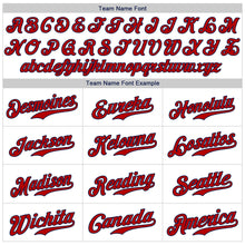 Laden Sie das Bild in den Galerie-Viewer, Custom White Red-Navy Authentic Baseball Jersey