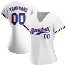 Laden Sie das Bild in den Galerie-Viewer, Custom White Royal-Red Authentic Baseball Jersey