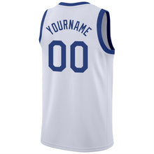 Charger l'image dans la galerie, Custom White Royal-Red Round Neck Rib-Knit Basketball Jersey