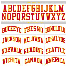 Загрузить изображение в средство просмотра галереи, Custom White Red-Gold Round Neck Rib-Knit Basketball Jersey