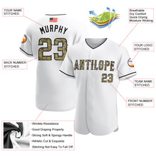 Загрузить изображение в средство просмотра галереи, Custom White Camo-Black Authentic American Flag Fashion Baseball Jersey