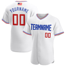 Load image into Gallery viewer, Custom White Red-Royal Authentic American Flag Fashion Baseball Jersey