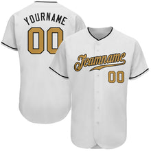 Laden Sie das Bild in den Galerie-Viewer, Custom White Old Gold-Black Authentic Baseball Jersey