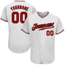 Charger l'image dans la galerie, Custom White Red-Black Authentic Baseball Jersey