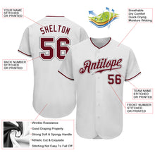 Laden Sie das Bild in den Galerie-Viewer, Custom White Crimson-Gray Authentic Baseball Jersey