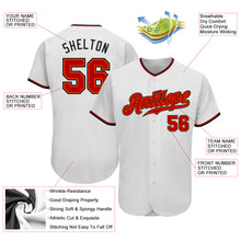 Load image into Gallery viewer, Custom White Red-Black Authentic Baseball Jersey