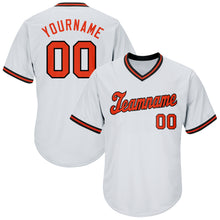 Загрузить изображение в средство просмотра галереи, Custom White Orange-Black Authentic Throwback Rib-Knit Baseball Jersey Shirt
