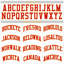 Загрузить изображение в средство просмотра галереи, Custom White Red-Gold Authentic Throwback Rib-Knit Baseball Jersey Shirt