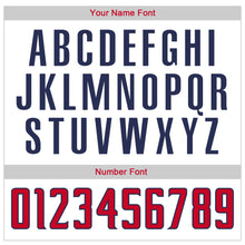 Загрузить изображение в средство просмотра галереи, Custom White Red-Navy Authentic Throwback Rib-Knit Baseball Jersey Shirt