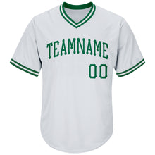 Загрузить изображение в средство просмотра галереи, Custom White Kelly Green Authentic Throwback Rib-Knit Baseball Jersey Shirt