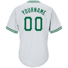 Загрузить изображение в средство просмотра галереи, Custom White Kelly Green Authentic Throwback Rib-Knit Baseball Jersey Shirt