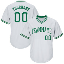 Загрузить изображение в средство просмотра галереи, Custom White Kelly Green Authentic Throwback Rib-Knit Baseball Jersey Shirt