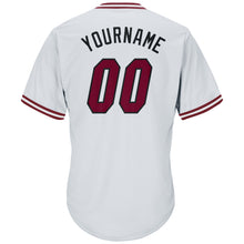 Charger l'image dans la galerie, Custom White Maroon-Black Authentic Throwback Rib-Knit Baseball Jersey Shirt
