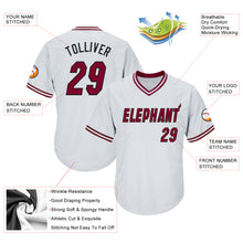 Charger l'image dans la galerie, Custom White Maroon-Black Authentic Throwback Rib-Knit Baseball Jersey Shirt